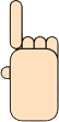 you's right hand with 1 fingers
